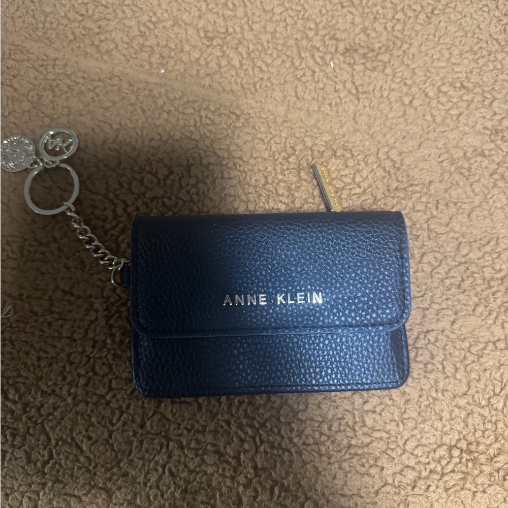 Anne Klein black keychain wallet